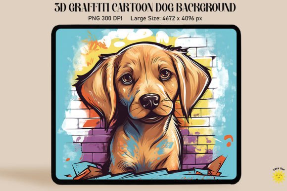 3D Graffiti Happy Labrador Retriever: A Versatile Digital Asset for Creative Projects