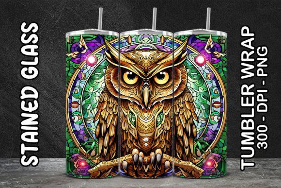 3D Great Horned Owl Mystical Tumbler 3 Design Asset
