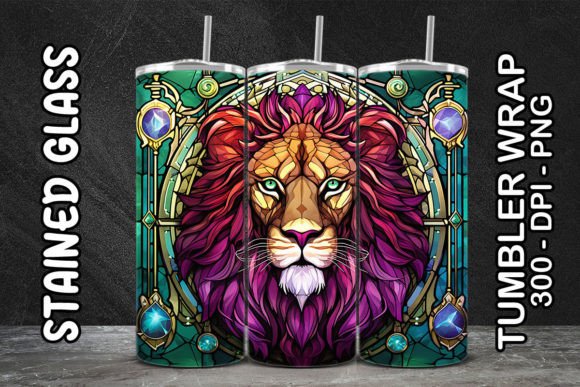 3D Lion Mystical Tumbler: Elevating Custom Drinkware with High-Resolution Digital Art