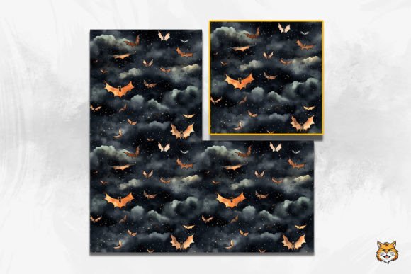 Bat-Filled Night Sky Seamless Pattern: A Versatile Resource for Seasonal and Gothic Design