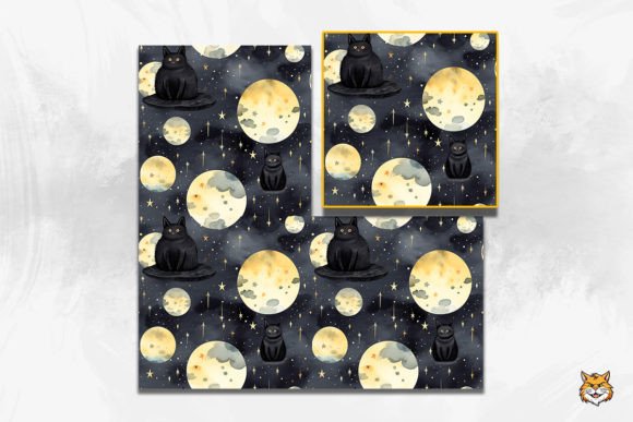 Black Cat and Moon Seamless Pattern: A Versatile Design Resource