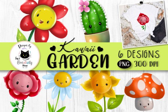 Bringing Joy to Kids' Crafts with the Cute Cartoon Flower PNG Bundle Kawaii