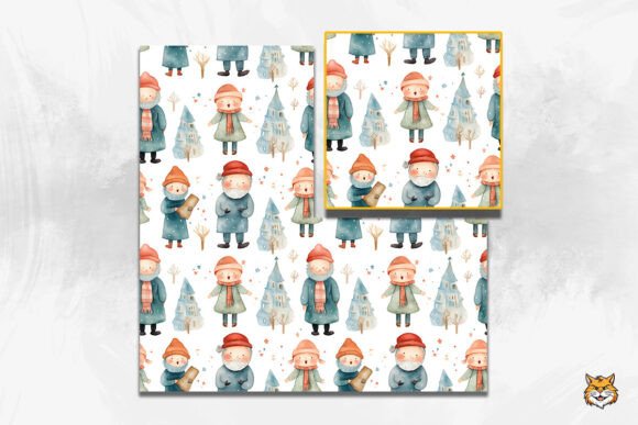 Christmas Carolers Seamless Pattern 1: Elevating Holiday Design with Timeless Nostalgia