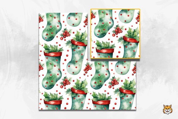 Christmas Stocking Seamless Pattern 1: A Festive Design Asset