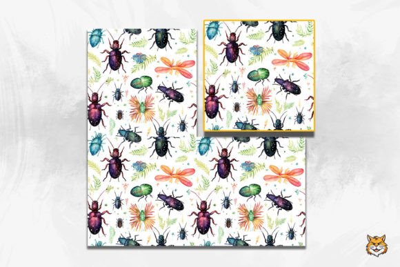 Creepy Crawling Insects Seamless Pattern Guide
