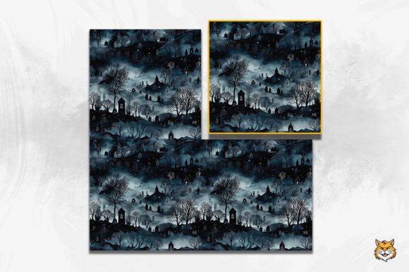 Elevating Dark Aesthetics with Haunting Night Fog Seamless Pattern 3