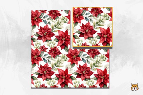 Elevating Holiday Design with the Poinsettia Seamless Pattern 3 Collection