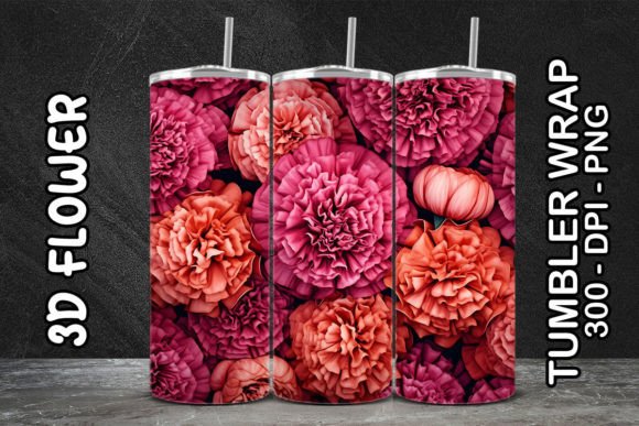 Elevating Sublimation Portfolios with the 3D Marigolds Flower Tumbler 1 Design