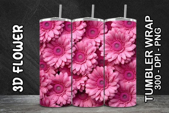Elevating Sublimation Workflows with the 3D Gerbera Daisies Flower Tumbler 1 Design