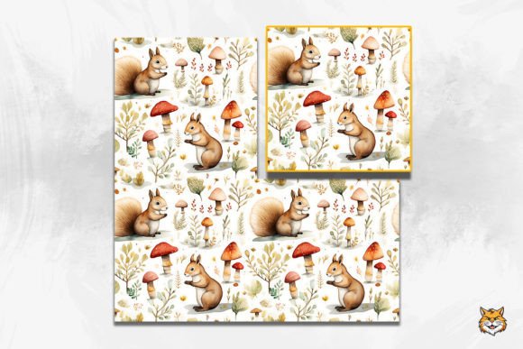 Evaluating the Squirrel Mushrooms Seamless Pattern for Design Projects