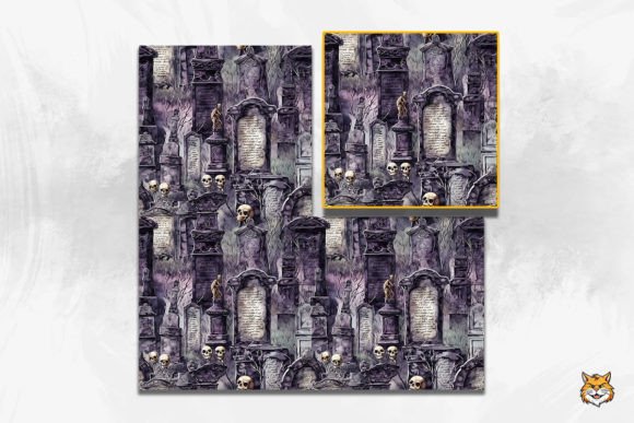 Haunted Tombstones Seamless Pattern 2: Creative Applications for Spooky Design Projects