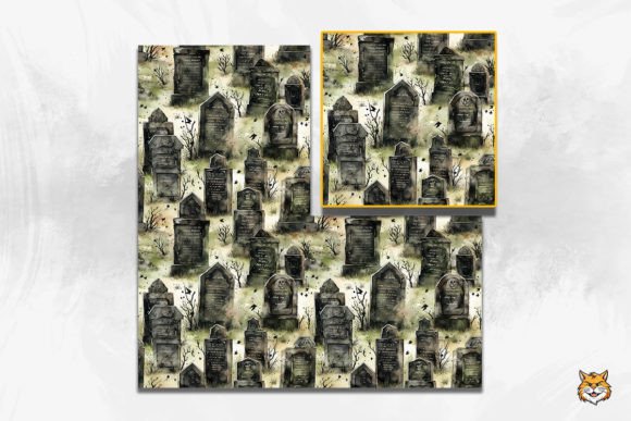 Haunted Tombstones Seamless Pattern 3 Design Guide