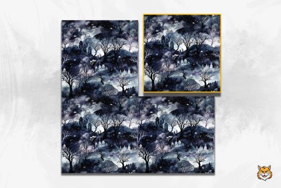 Haunting Night Fog Seamless Pattern 1: Atmospheric Design for Digital and Print Projects