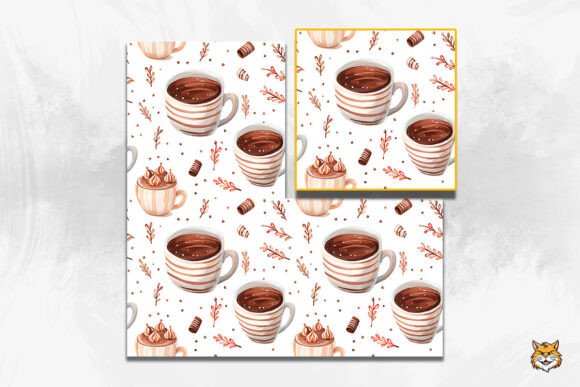 Hot Cocoa Seamless Pattern 2: Cozy Holiday Design