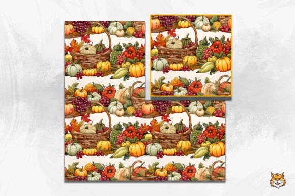 Integrating Autumn Harvest Basket Seamless Pattern 1 into Professional Design Workflows