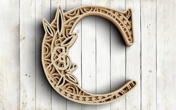 Layered Floral Alphabet Letter C: Crafting 3D Mandala Shadow Boxes and Personalized Decor