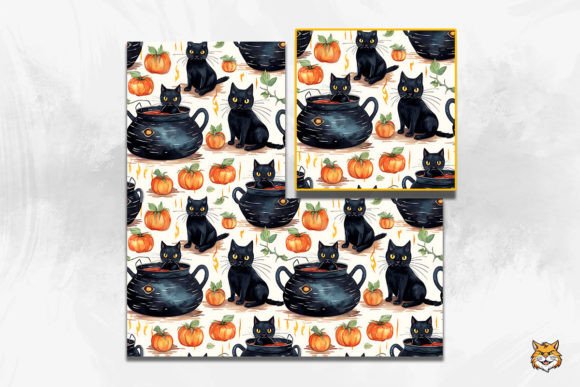 Maximizing Your Design with the Black Cat and Cauldron Seamless Pattern
