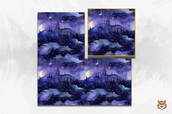 Mystic Night Sky Seamless Pattern Design