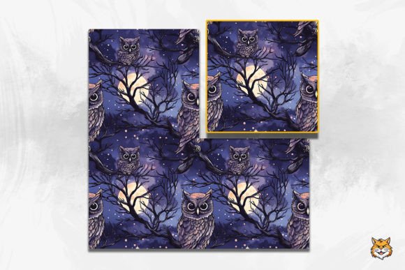 Owl Night Sky Spooky Tree: Versatile Halloween Design Assets
