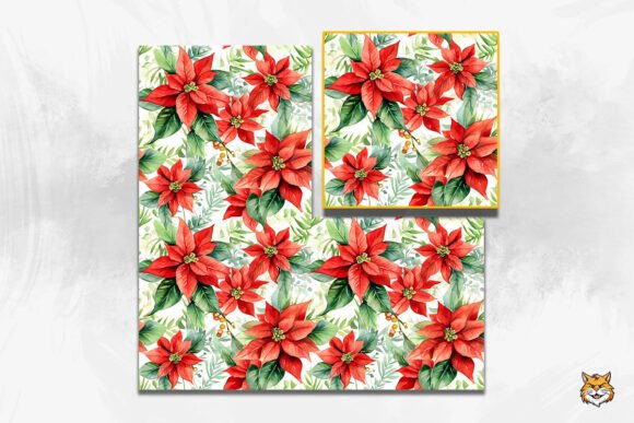 Poinsettia Seamless Pattern 1: Festive Design Asset